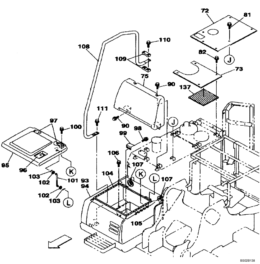 Схема запчастей Case CX130 - (09-10) - STORAGE BOX - INSULATION (WITH DOZER BLADE) (09) - CHASSIS