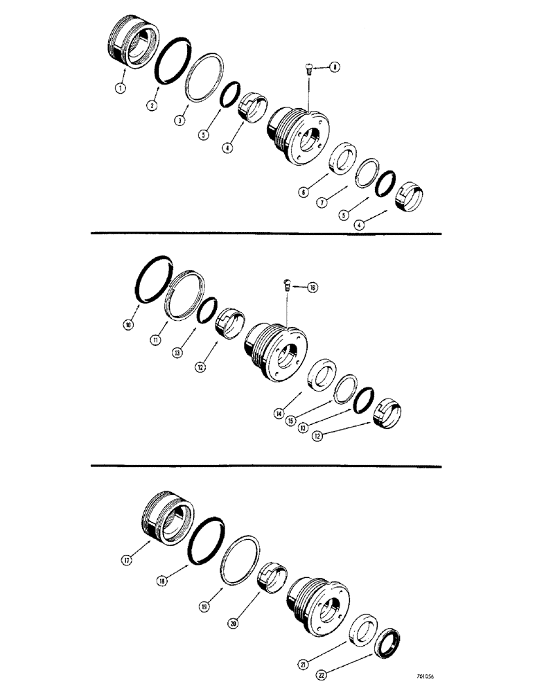 Схема запчастей Case 310G - (243G) - CYLINDER PACKING KITS, D37356 CYLINDER PACKING KIT (07) - HYDRAULIC SYSTEM