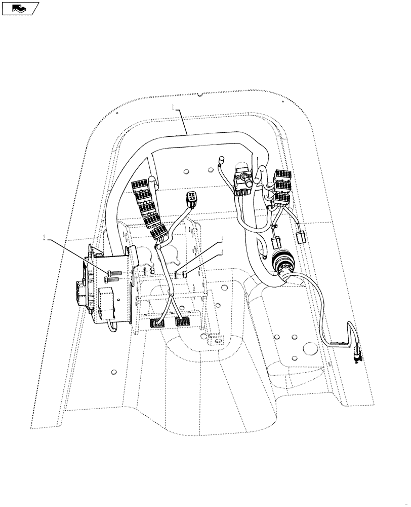 Схема запчастей Case 590SN - (55.512.13) - VAR 423061, 423062 - HARNESS INSTALL - FRONT CONSOLE, S AND H TYPE POWERSHIFT TRANSMISSION (580SN, 580SN WT, 590SN ) (55) - ELECTRICAL SYSTEMS