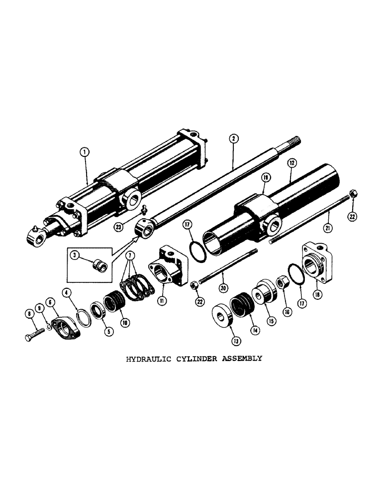 Схема запчастей Case 600 - (278) - HYDRAULIC CYLINDER ASSEMBLY - SCARIFIER LIFT, TUBE, PISTON ROD (07) - HYDRAULIC SYSTEM