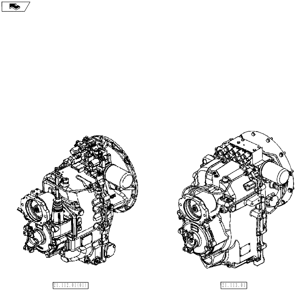 Схема запчастей Case 580SN - (21.000.00) - PICTORIAL INDEX - TRANSMISSION (21) - TRANSMISSION