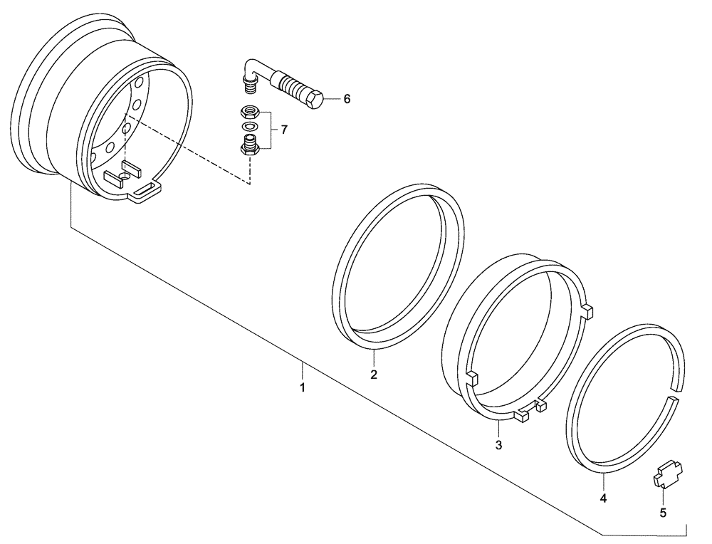 Схема запчастей Case 335 - (34A00000593[001]) - WHEELS 26.5R25 (11) - AXLES/WHEELS