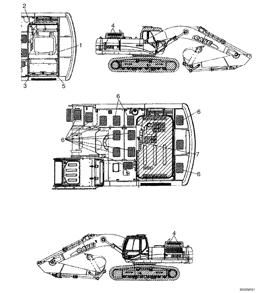 Схема запчастей Case CX460 - (09-59) - DECALS (09) - CHASSIS/ATTACHMENTS