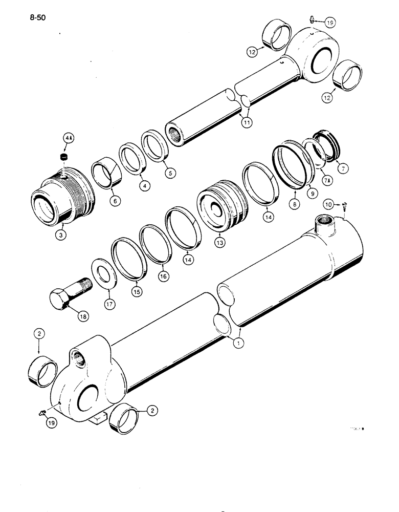 Схема запчастей Case 855D - (8-050) - G101210 LOADER BUCKET CYLINDERS (08) - HYDRAULICS