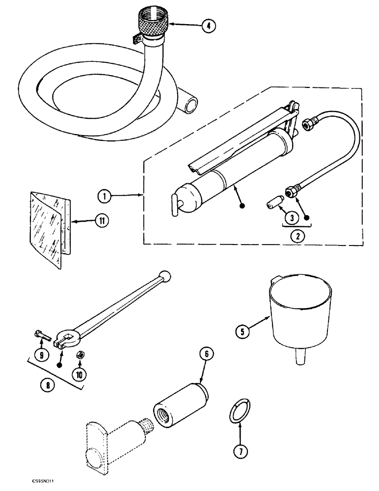 Схема запчастей Case 688BCK - (9F-24) - TOOLS, 688B CK (120301-) (05.1) - UPPERSTRUCTURE CHASSIS/ATTACHMENTS