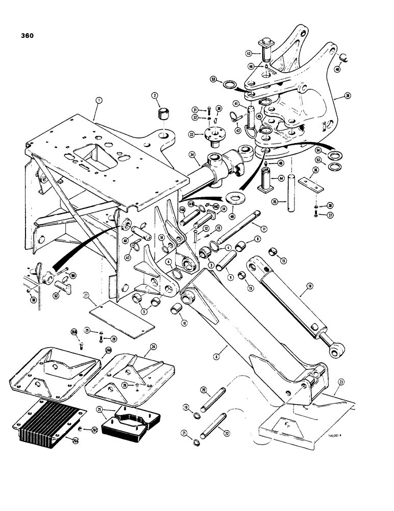 Схема запчастей Case 35 - (360) - MOUNTING FRAME AND STABILIZERS, COMMERCIAL-CROSS AND CESSNA VALVES 