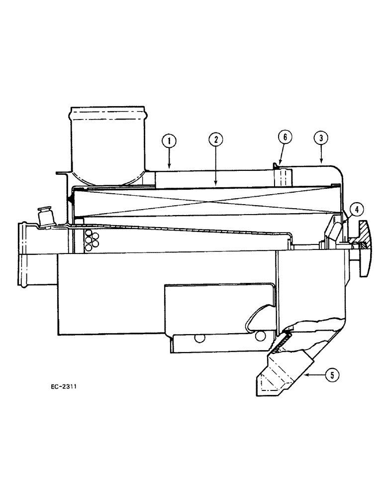 Схема запчастей Case 380B - (2-16) - AIR CLEANER, COOPERS (02) - ENGINE