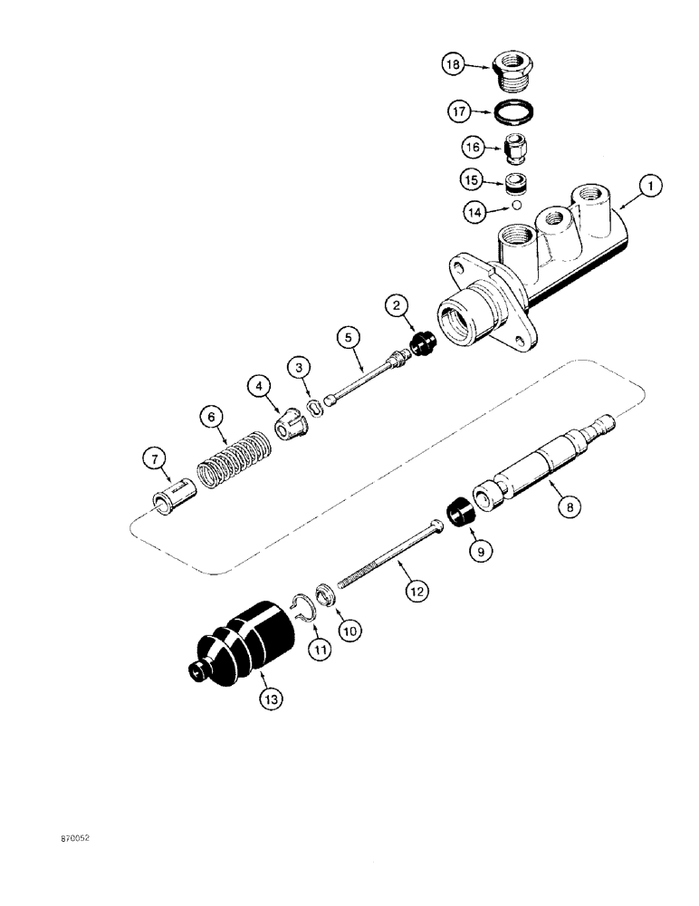 Схема запчастей Case 580SK - (7-10) - BRAKE MASTER CYLINDER (07) - BRAKES