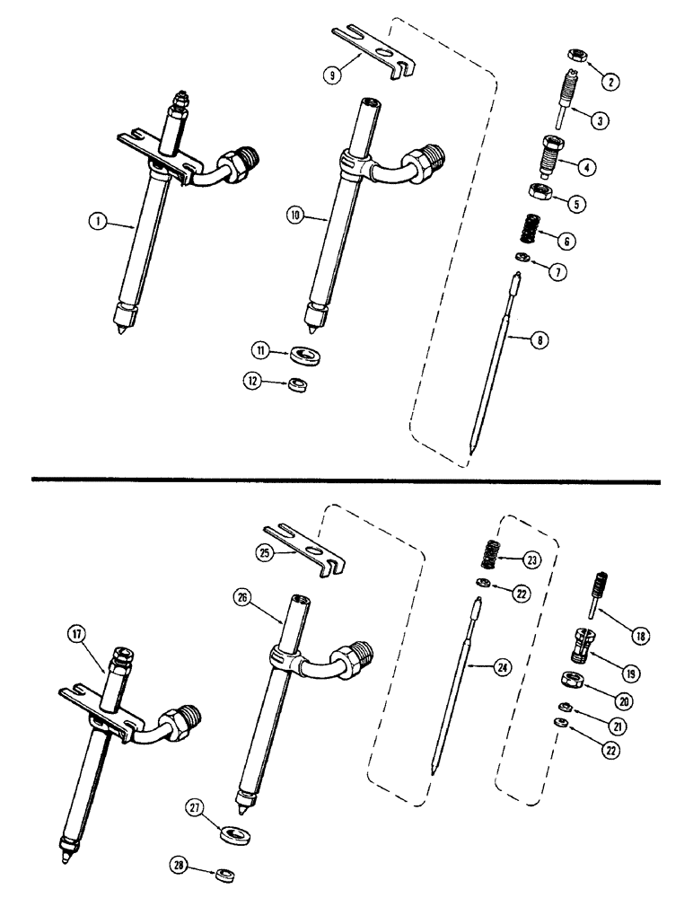 Схема запчастей Case 580 - (031A) - FUEL INJECTION NOZZLES (10) - ENGINE