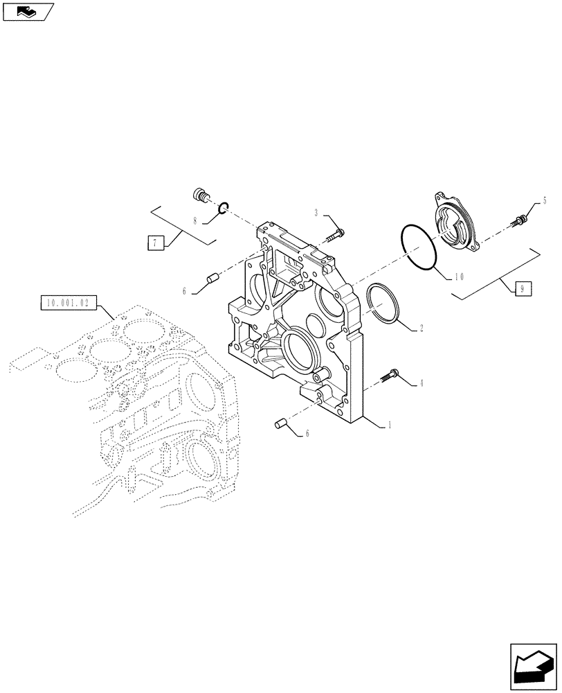 Схема запчастей Case F4DFE613B A004 - (10.102.02) - CRANKCASE COVERS (10) - ENGINE