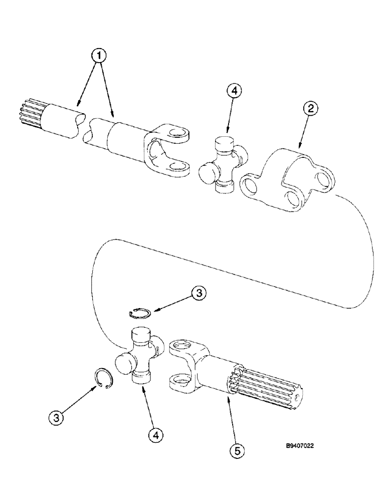 Схема запчастей Case 580L - (6-010) - FRONT DRIVE AXLE, AXLE SHAFTS (06) - POWER TRAIN