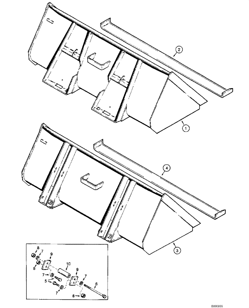 Схема запчастей Case 1845C - (09-16) - BUCKET - LOADER, SPECIAL PURPOSE, JAF0041368 - (09) - CHASSIS/ATTACHMENTS