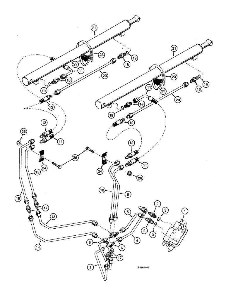 Схема запчастей Case 1825B - (8-02) - HYDRAULIC CIRCUIT, LOADER LIFT (08) - HYDRAULICS