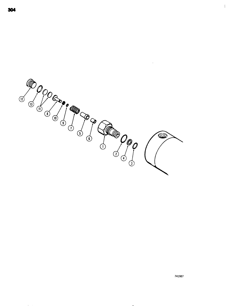 Схема запчастей Case 680G - (304) - L78723 RELIEF VALVE (08) - HYDRAULICS