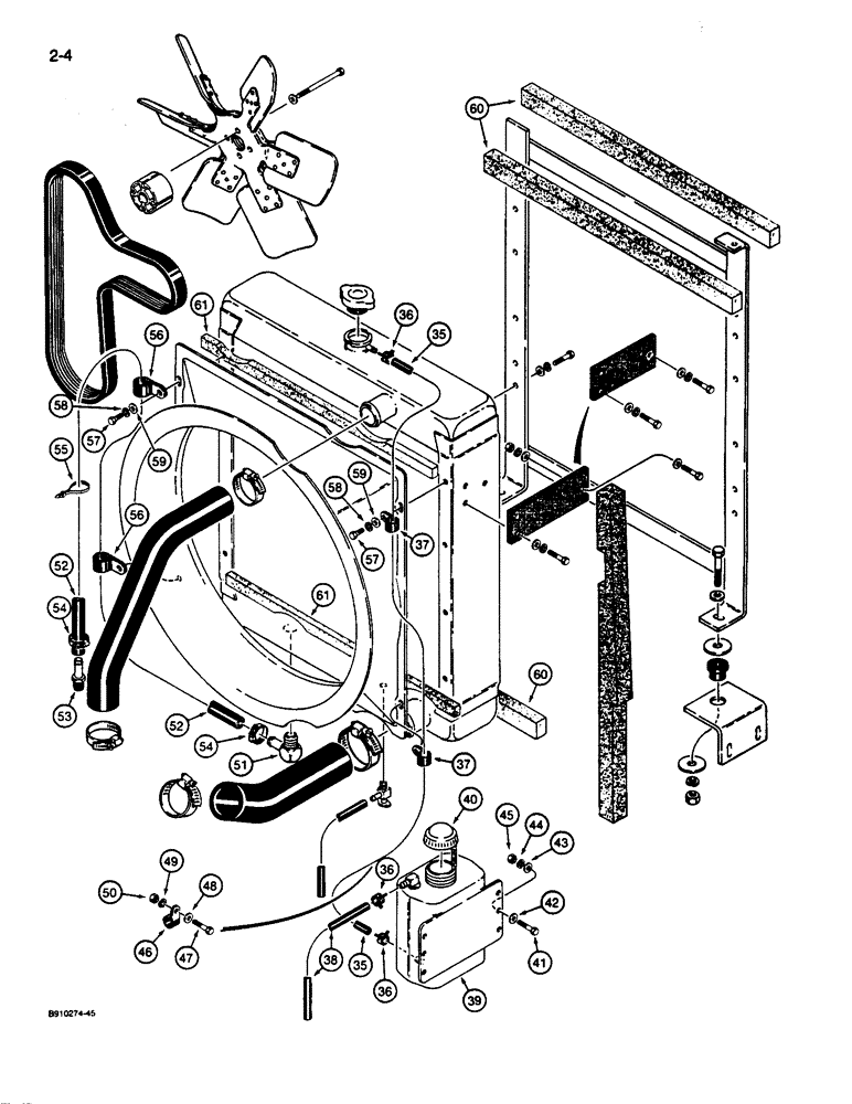 Схема запчастей Case 680L - (2-04) - RADIATOR, FAN, AND MOUNTING PARTS (CONTD) (02) - ENGINE