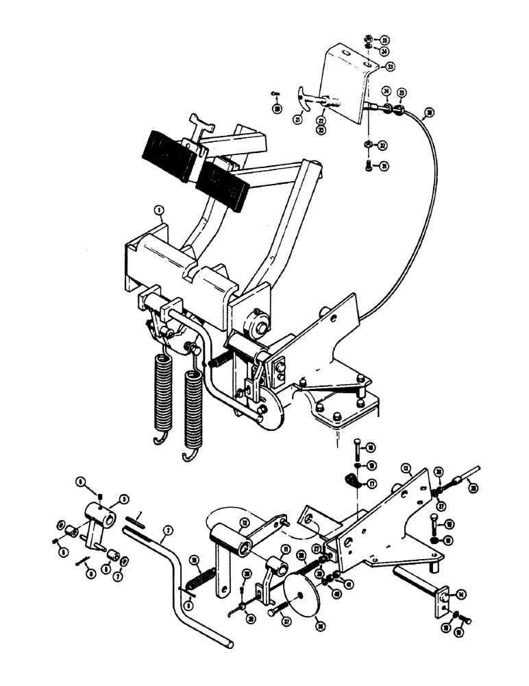 Схема запчастей Case 680CK - (066) - AUTOMATIC CLUTCH DISCONNECT CONTROLS (21) - TRANSMISSION