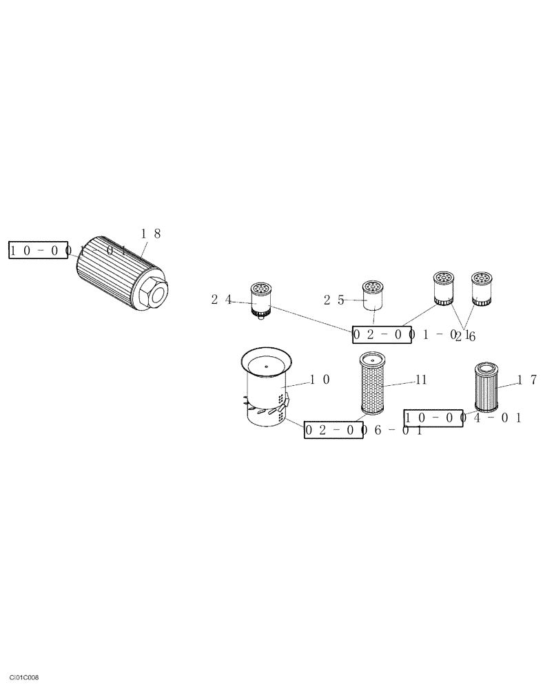 Схема запчастей Case SV216 - (01-001-00[01]) - QUICK REFERENCE TO FREQUENTLY ORDERED PARTS (00) - PICTORIAL INDEX