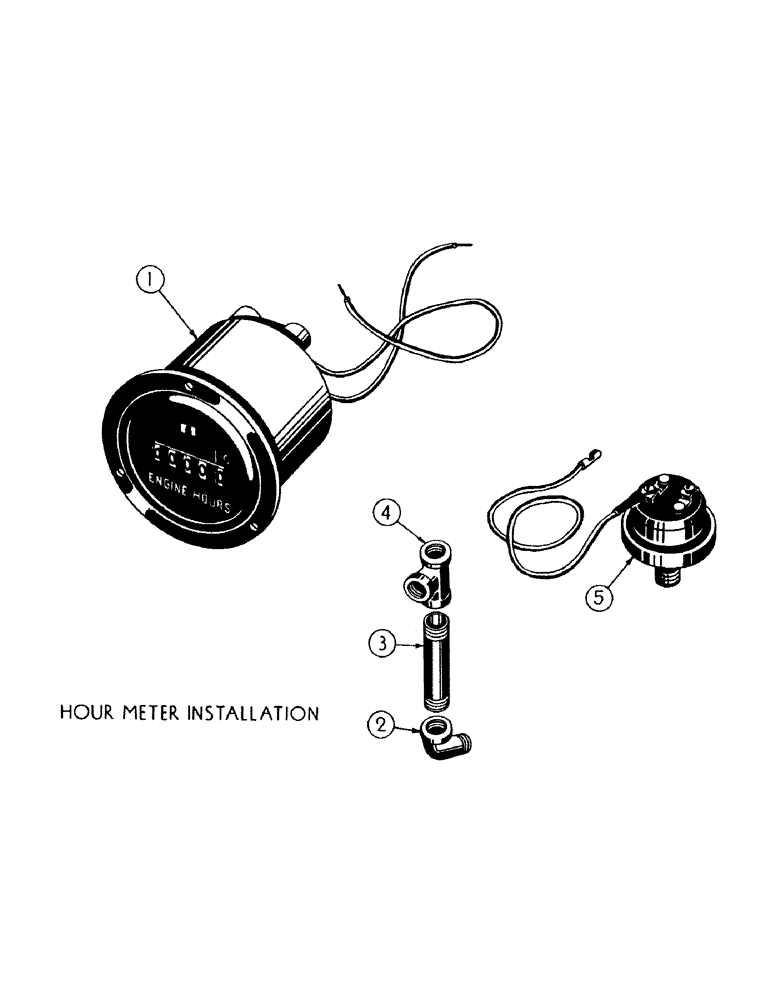 Схема запчастей Case M3B - (098) - HOUR METER INSTALLATION 