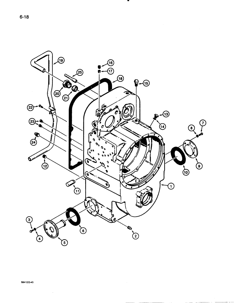 Схема запчастей Case W30 - (6-18) - ALLISON TRANSMISSION, TRANSMISSION HOUSING (06) - POWER TRAIN