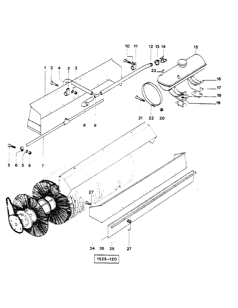 Схема запчастей Case 1529 - (262) - KEYSTAND CORE ANGLE BROOM, PROTECTIVE WRAPPER AND SPRAYING SYSTEM (89) - TOOLS