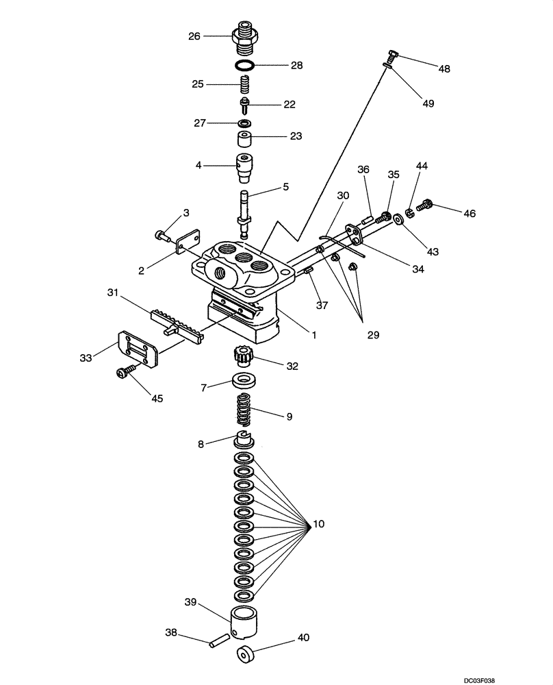 Схема запчастей Case CX14 - (03-05[00]) - FUEL INJECTION PUMP (03) - FUEL SYSTEM