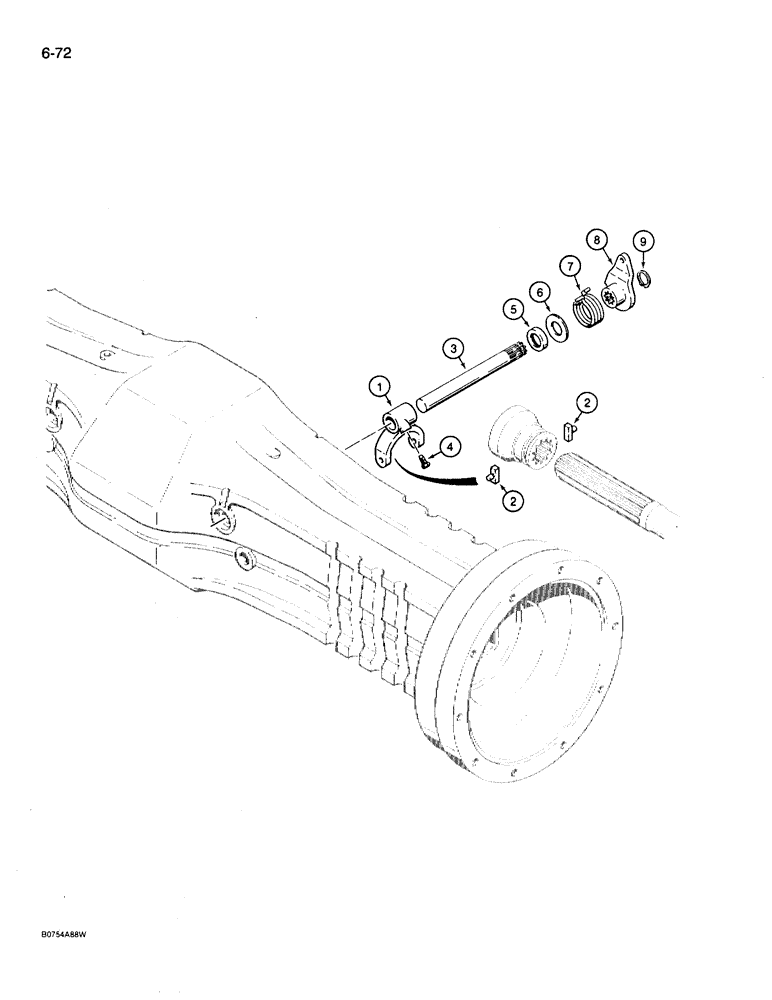 Схема запчастей Case 780D - (6-72) - REAR AXLE, DIFFERENTIAL LOCK (06) - POWER TRAIN