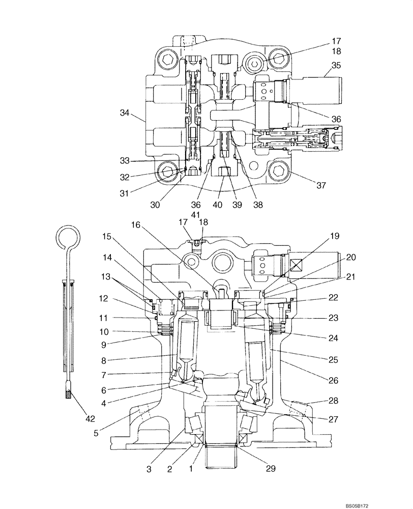 Схема запчастей Case CX225SR - (08-50) - SWING MOTOR (KRC0214) (08) - HYDRAULICS