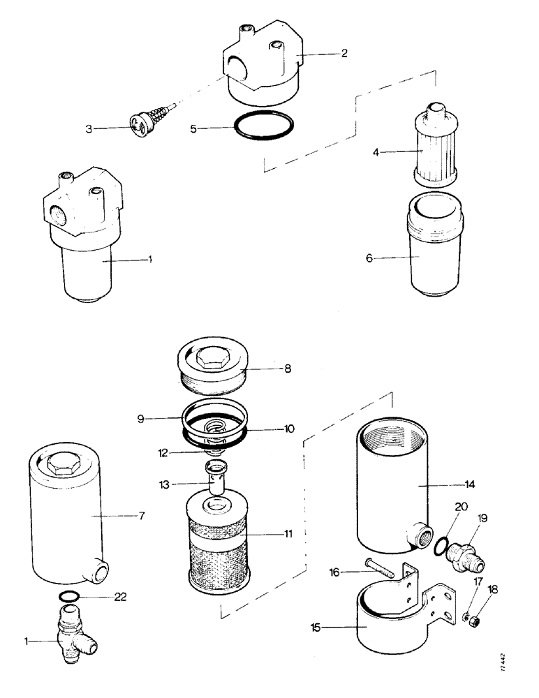 Схема запчастей Case 850 - (B16-1) - TRANSMISSION OIL FILTERS (03) - TRANSMISSION