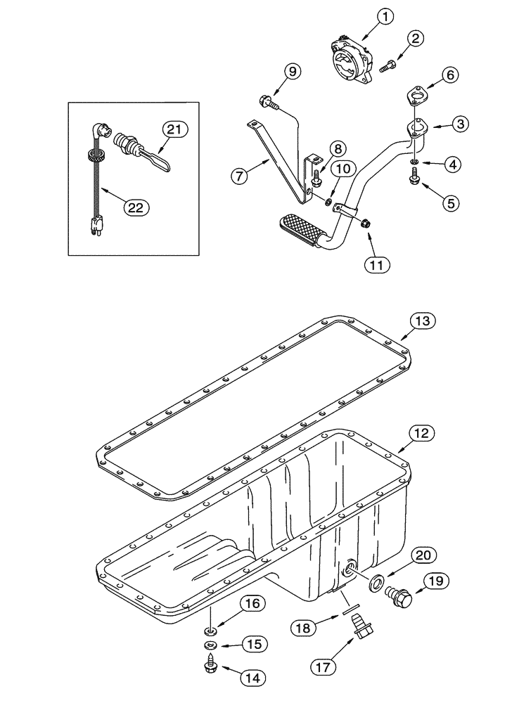 Схема запчастей Case 721C - (02-16) - OIL PUMP, PAN - HEATER (02) - ENGINE