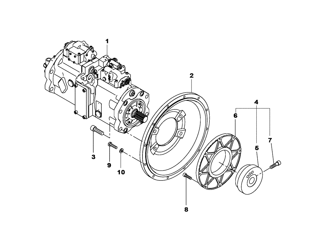 Схема запчастей Case CX470C - (08-002-00[01]) - HYDRAULIC PUMP - COUPLING - STANDARD (07) - HYDRAULIC SYSTEM