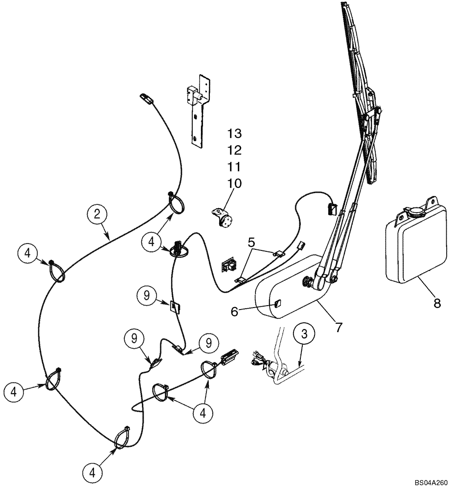 Схема запчастей Case 435 - (04-12) - HARNESS - DOOR, FRONT (04) - ELECTRICAL SYSTEMS