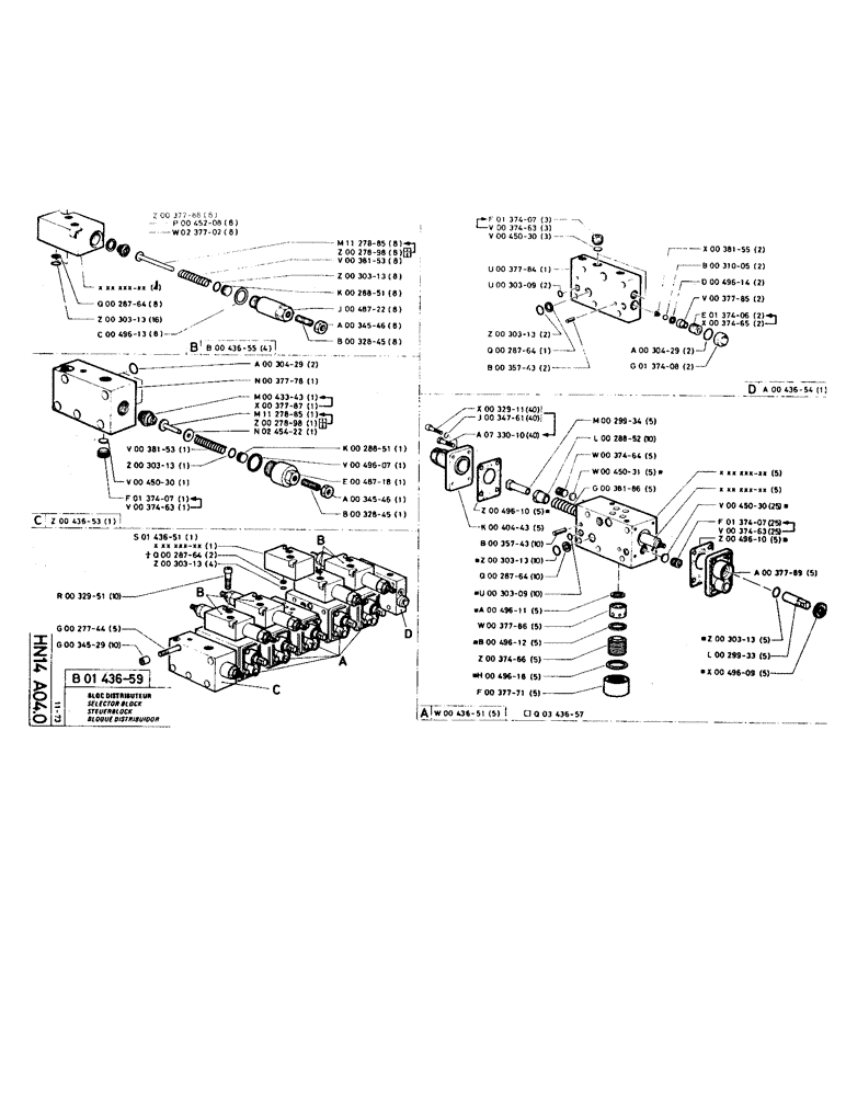 Схема запчастей Case TC45 - (066) - SELECTOR BLOCK 