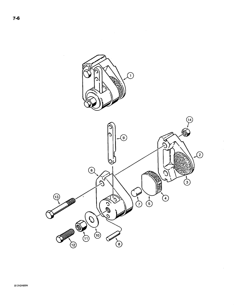 Схема запчастей Case MAXI-SNEAKER C - (7-6) - BRAKE CALIPER, USED ON MODELS WITH P.I.N. 1214519 AND AFTER (07) - BRAKES