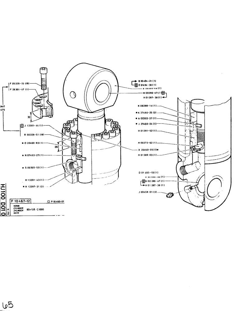 Схема запчастей Case SC150L - (065) - CYLINDER 