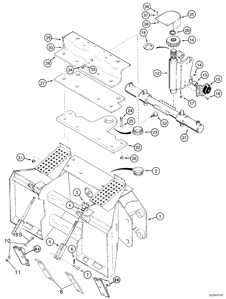 Схема запчастей Case 70XT - (09-41) - BACKHOE FRAME - SWING TOWER (D100) (09) - CHASSIS