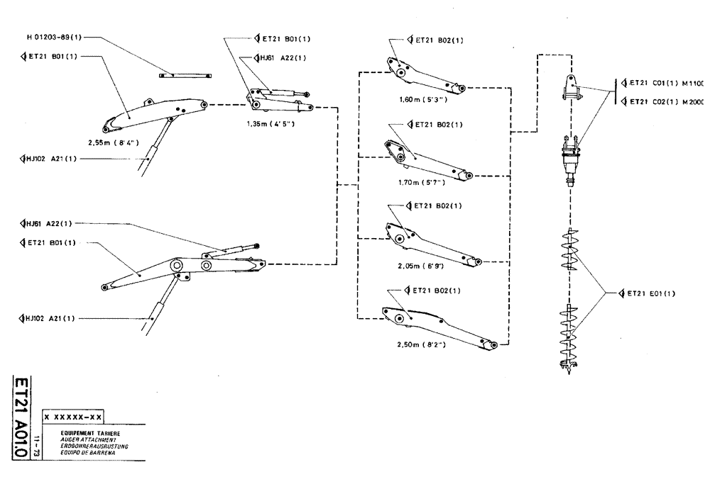 Схема запчастей Case TY45 - (ET21 A01.0) - AUGER ATTACHMENT (18) - ATTACHMENT ACCESSORIES