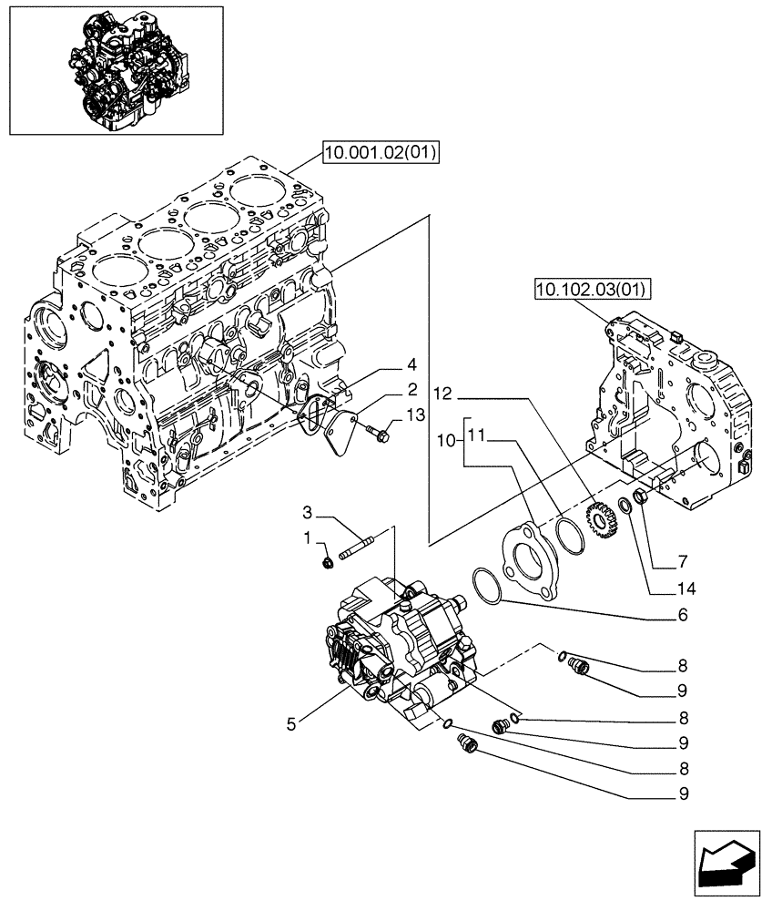 Схема запчастей Case 580SM - (10.246.01) - INJECTION PUMP (10) - ENGINE