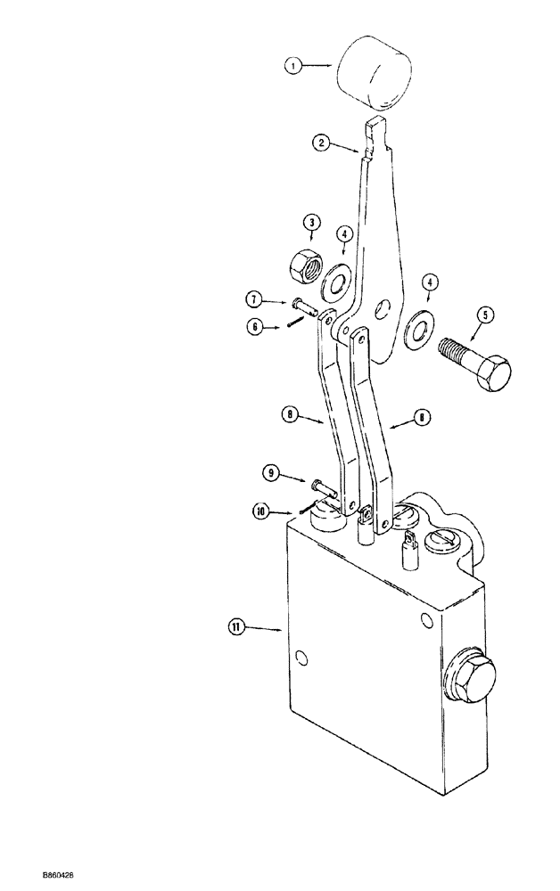 Схема запчастей Case MAXI-SNEAKER - (09-012) - ATTACHMENT LIFT CONTROL (09) - CHASSIS/ATTACHMENTS