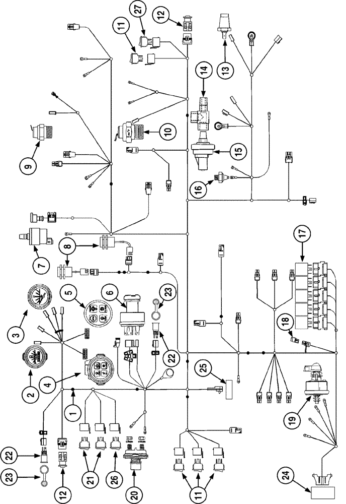 Схема запчастей Case 6010 - (04-02) - HARNESS, MAIN - ELECTRICAL COMPONENTS (55) - ELECTRICAL SYSTEMS