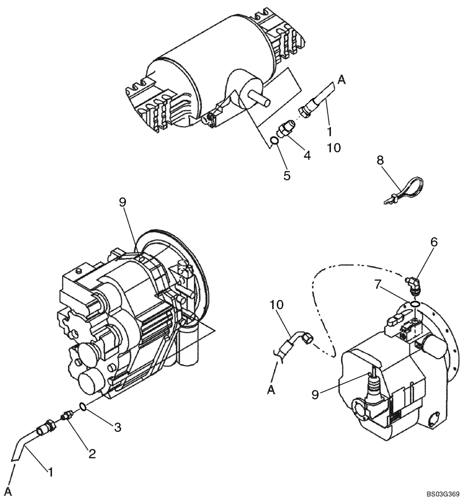 Схема запчастей Case 580SM - (06-39) - AXLE, REAR - DIFFERENTIAL LOCK (06) - POWER TRAIN