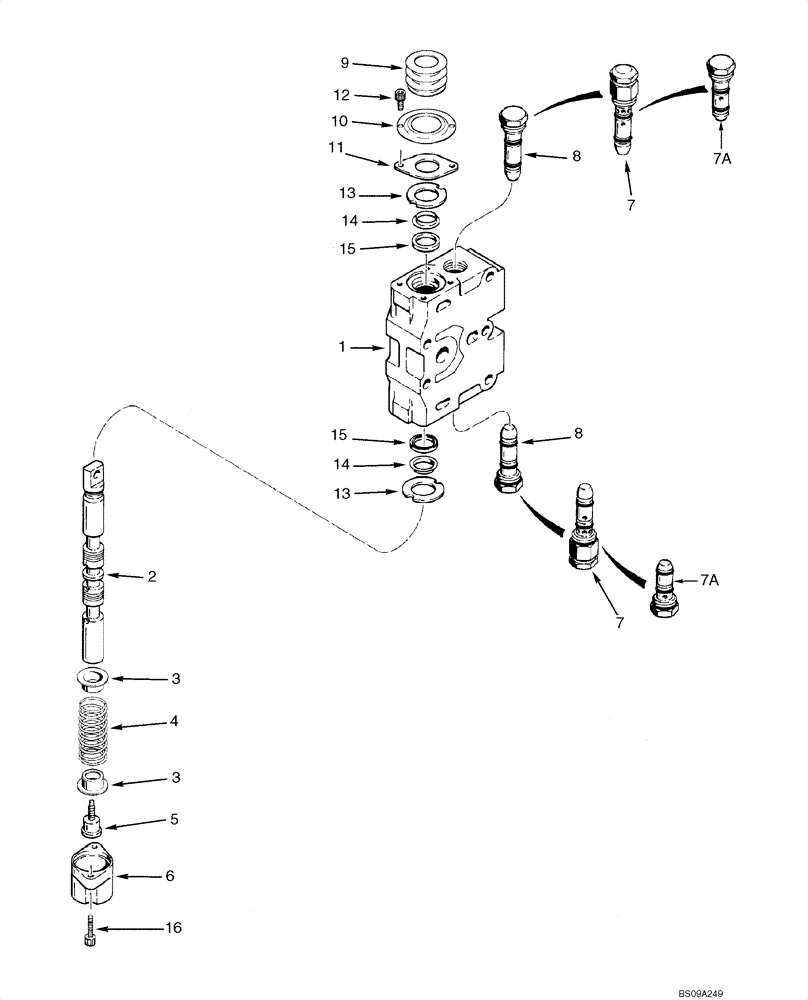 Схема запчастей Case 750L - (08-21) - SECTION ASSEMBLY - TILT, ANGLE, AND AUXILIARY (08) - HYDRAULICS