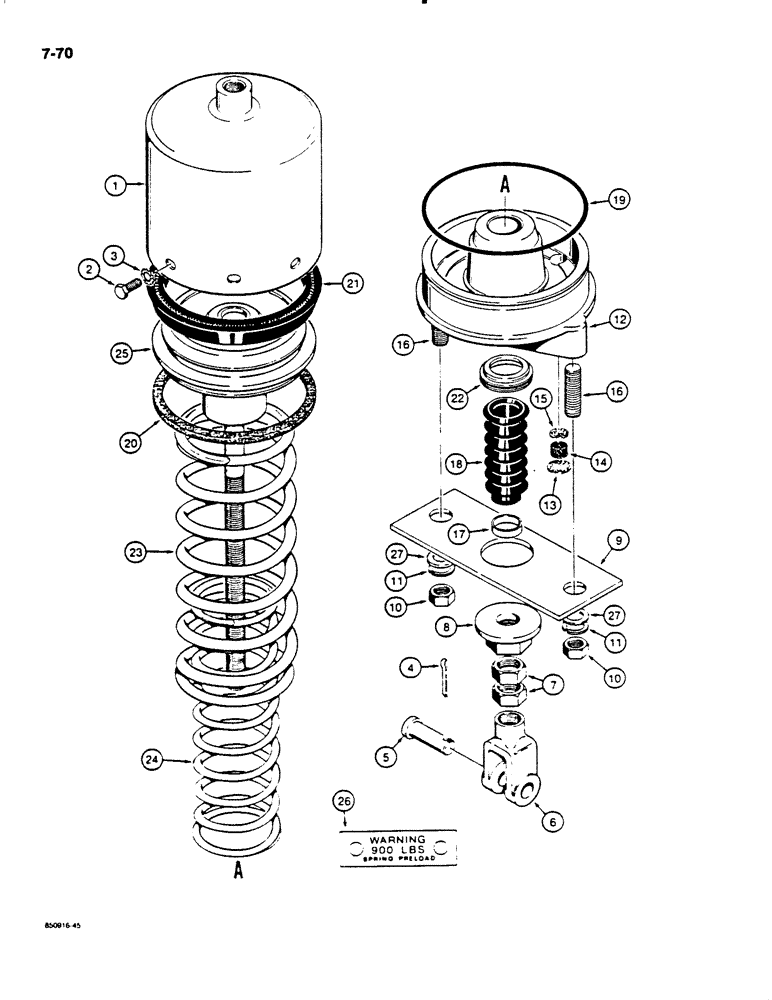 Схема запчастей Case W18B - (7-70) - L48127 PARKING BRAKE ACTUATOR (07) - BRAKES