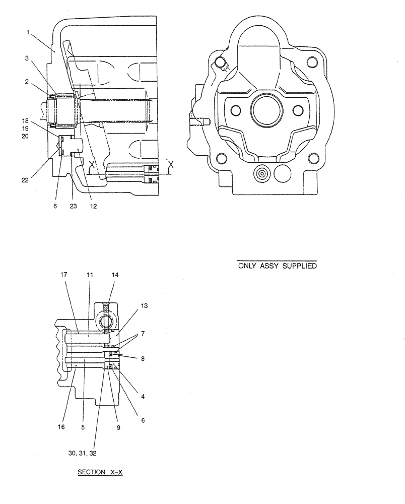 Схема запчастей Case CX31B - (07-032) - HOUSING ASSY (35) - HYDRAULIC SYSTEMS