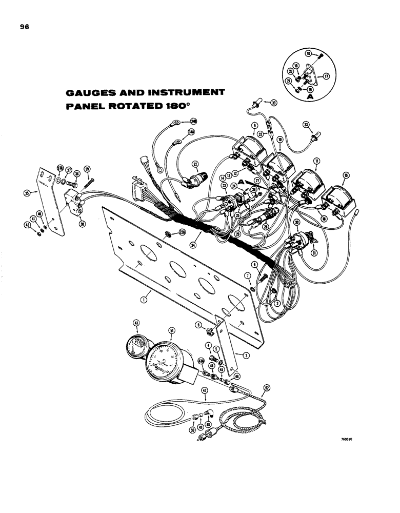 Схема запчастей Case W26B - (096) - INSTRUMENT PANEL (LEFT HAND SIDE) (04) - ELECTRICAL SYSTEMS