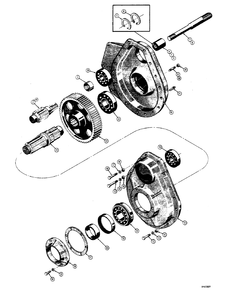 Схема запчастей Case 310F - (110) - FINAL DRIVE AND AXLE SHAFT (03) - TRANSMISSION