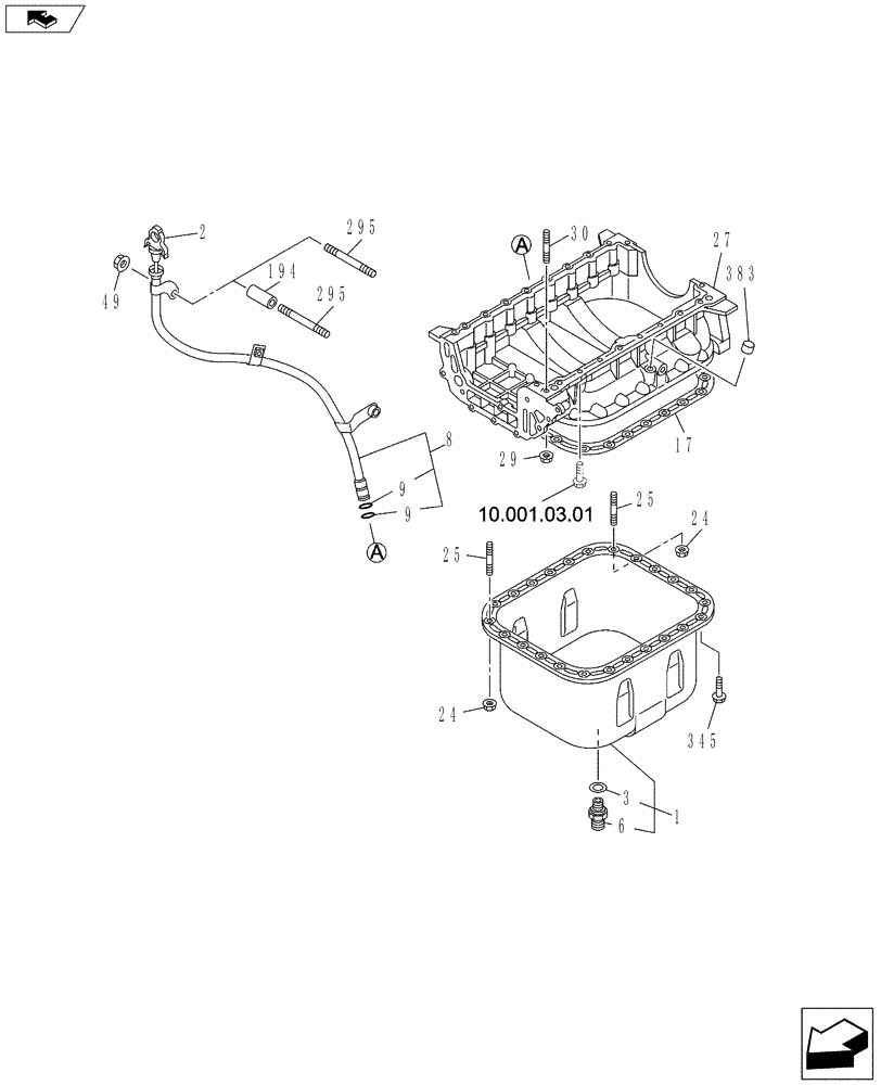 Схема запчастей Case CX130C - (10.102.AP) - OIL PAN AND GAUGE (10) - ENGINE