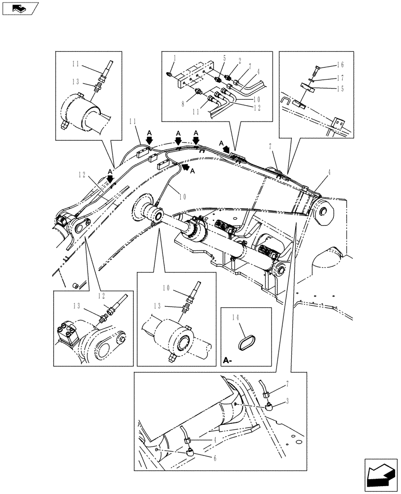 Схема запчастей Case CX145C SR - (71.460.AF[01]) - GREASE LINE (71) - LUBRICATION SYSTEM