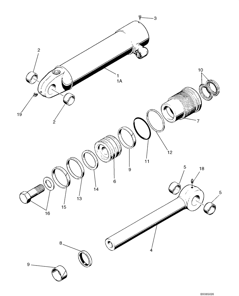 Схема запчастей Case 850L - (08-14) - CYLINDER ASSY - RIPPER (08) - HYDRAULICS