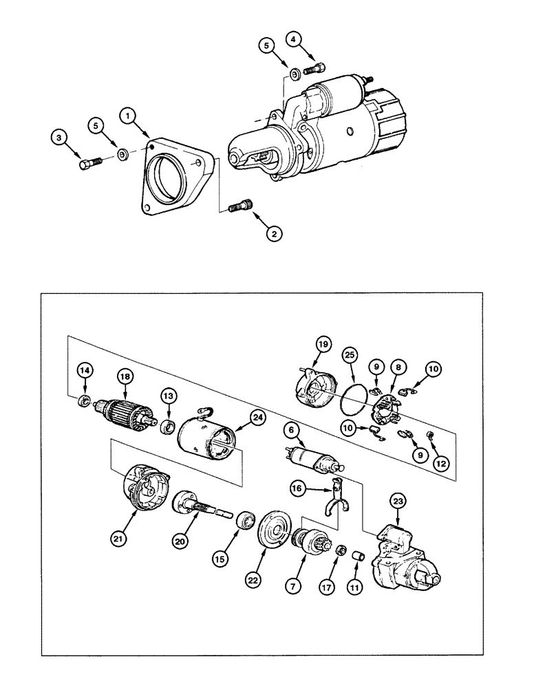 Схема запчастей Case 845 - (04.01[00]) - STARTER - ASSEMBLY (04) - ELECTRICAL SYSTEMS