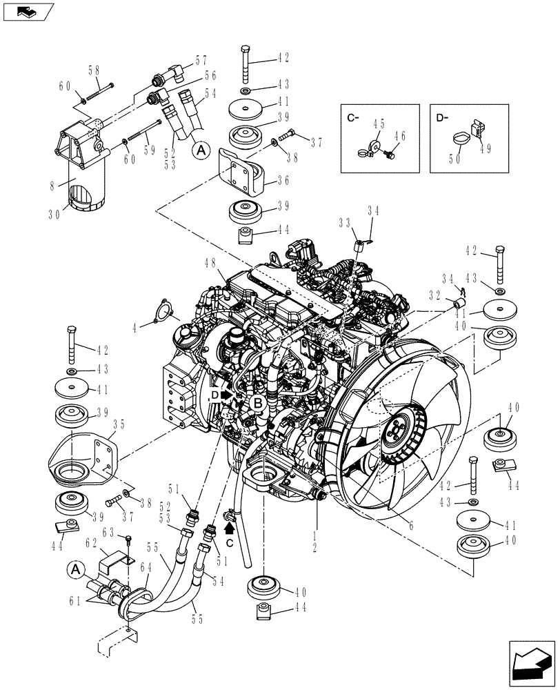 Схема запчастей Case CX130C - (10.001.AD[01]) - ENGINE (10) - ENGINE